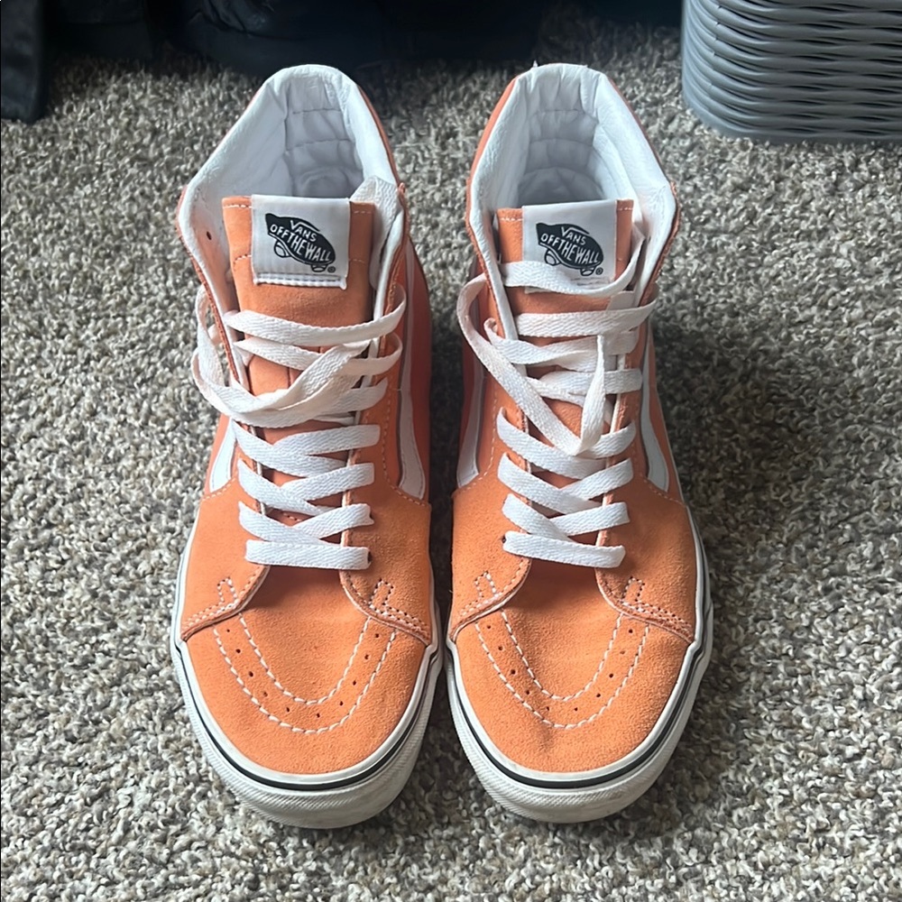 Vans Bold Orange High-Tops with White Accents